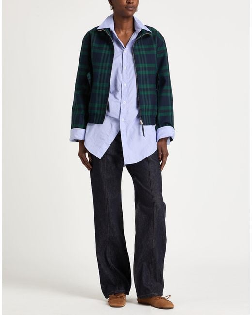 Sandro Blue Dark Jacket Polyester, Cotton
