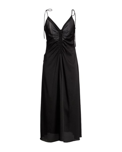 Sandro Black Midi Dress Polyester