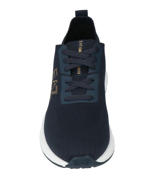 EA7 Blue Sneakers Polyester, Thermoplastic Polyurethane for men