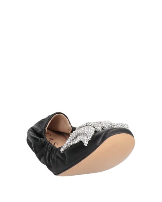Casadei Black Ballet Flats Leather