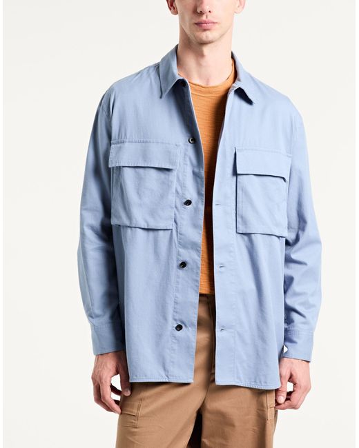 COS Blue Oversized Utility Shirt for men