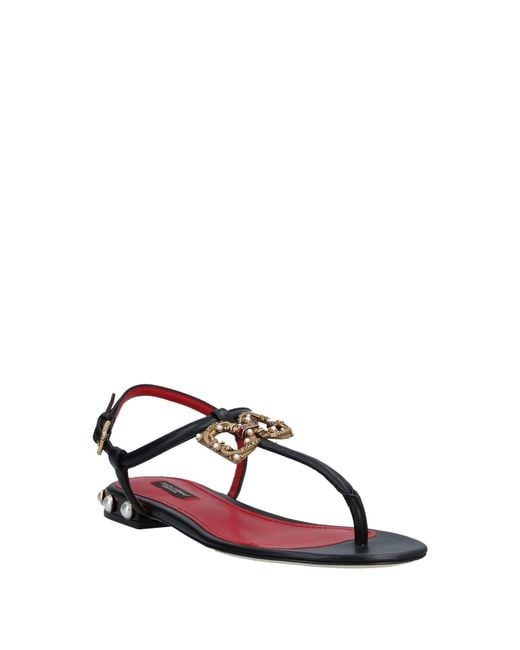 Dolce & Gabbana Brown Thong Sandal Calfskin