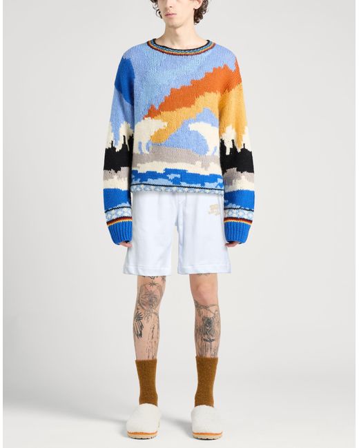 Gaelle Paris Blue Shorts & Bermuda Shorts Cotton, Elastane for men