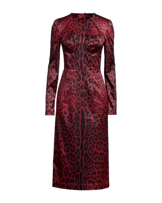 Dolce & Gabbana Red Midi Dress