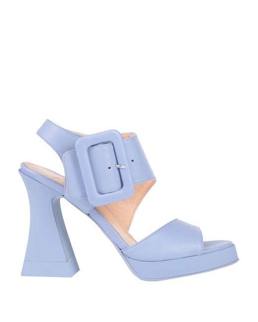 Agl Attilio Giusti Leombruni Blue Lilac Sandals Leather