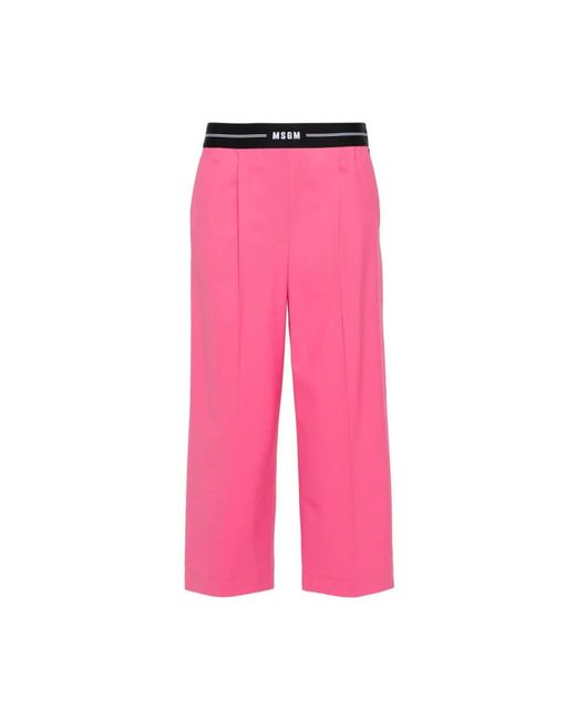 Pantaloni Cropped di MSGM in Pink