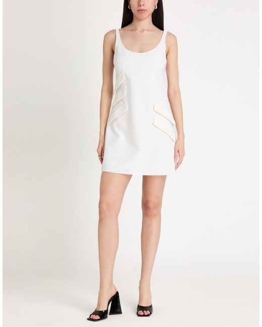 Versace White Mini Dress Polyester, Virgin Wool, Elastane, Polyamide