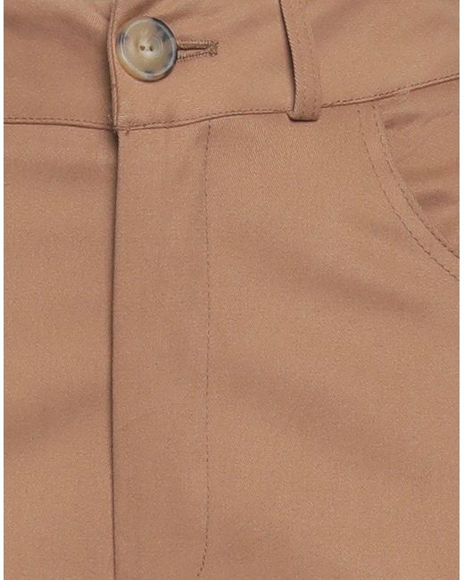 Rose' A Pois Brown Camel Pants Cotton, Elastane