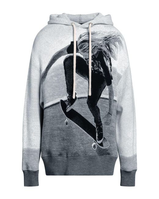 Palm Angels Gray Grey Cotton Sweatshirt With Print for men