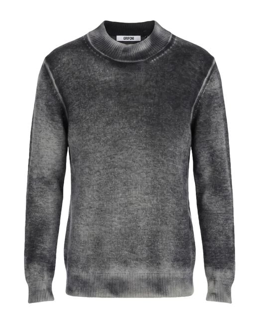 Grifoni Gray Turtleneck Wool, Polyamide for men