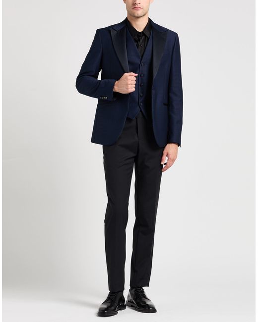 Messagerie Blue Midnight Suit Polyester, Viscose, Elastane for men