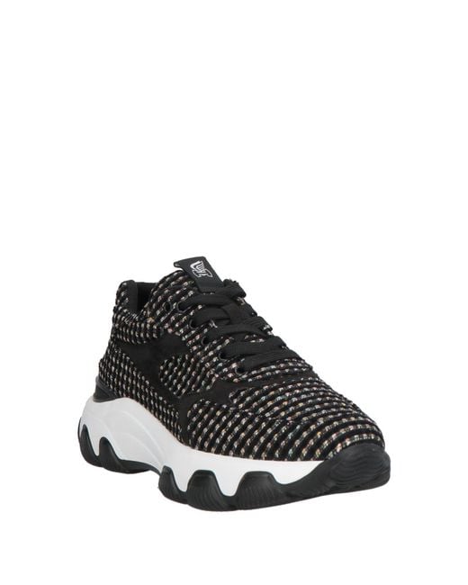 Hogan Black Sneakers Textile Fibers