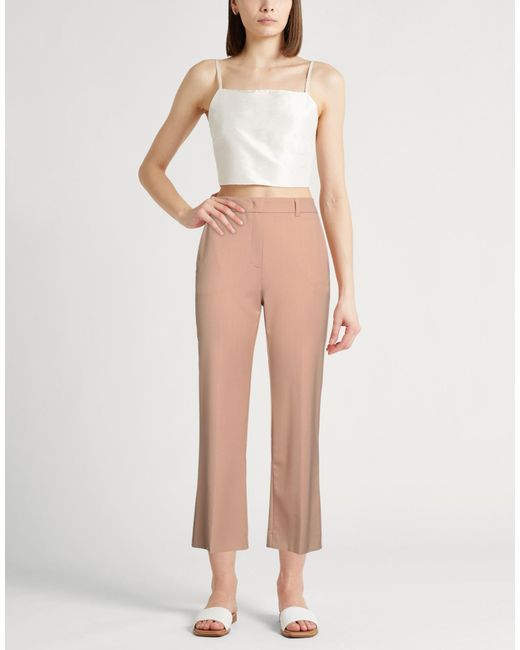 Marella Natural Pants Polyester, Virgin Wool, Elastane