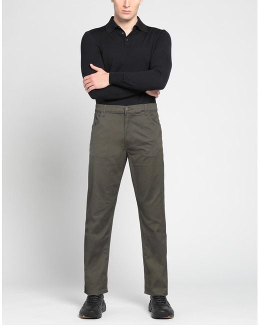 Wrangler Gray Military Pants Cotton, Elastane for men