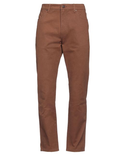Wrangler Brown Pants Cotton, Elastane for men