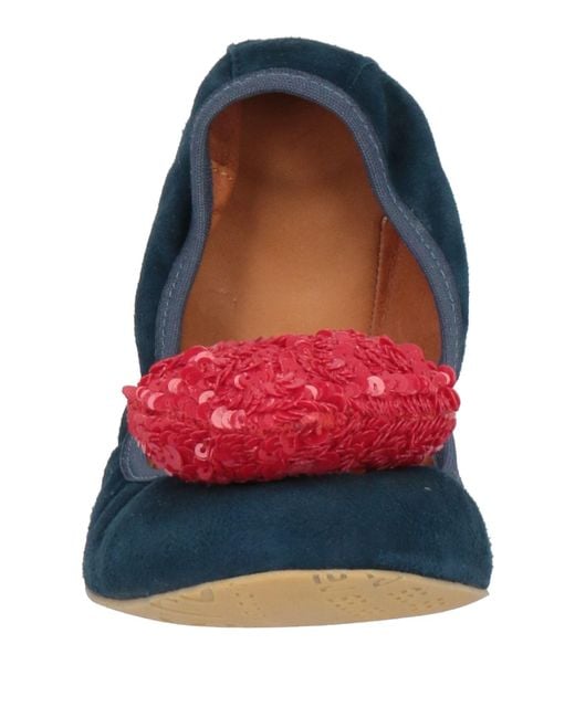 Ras Blue Ballet Flats Leather