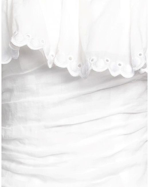 Isabel Marant White Sleeveless Ruched Top
