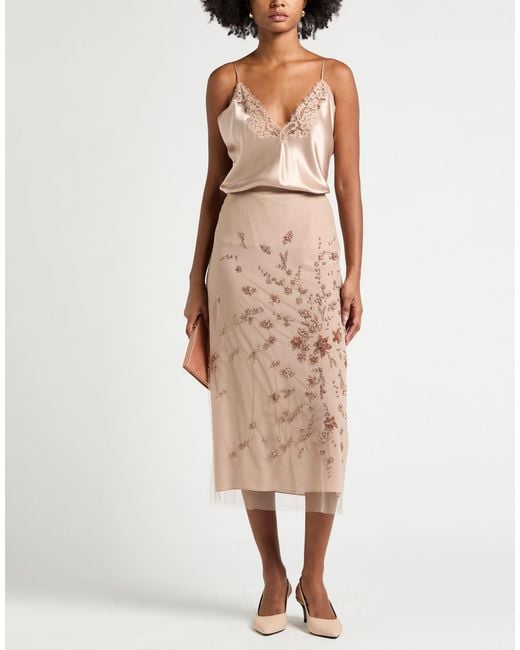 Fendi Natural Midi Skirt Polyamide