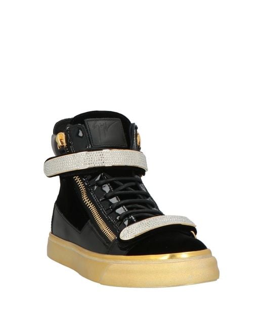Giuseppe Zanotti Black Sneakers Leather, Textile Fibers