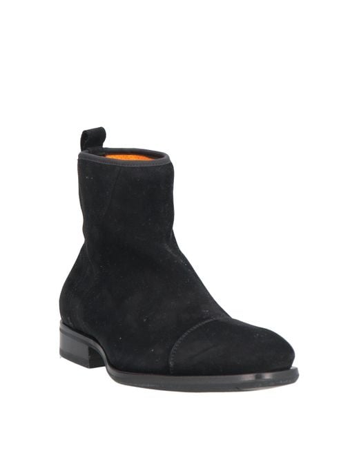 Santoni Black Ankle Boots Leather for men
