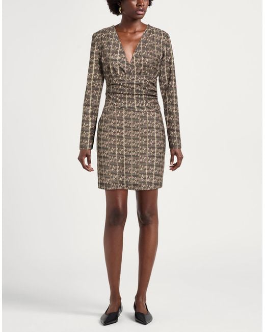Gaelle Paris Brown Mini Dress Polyester, Elastane