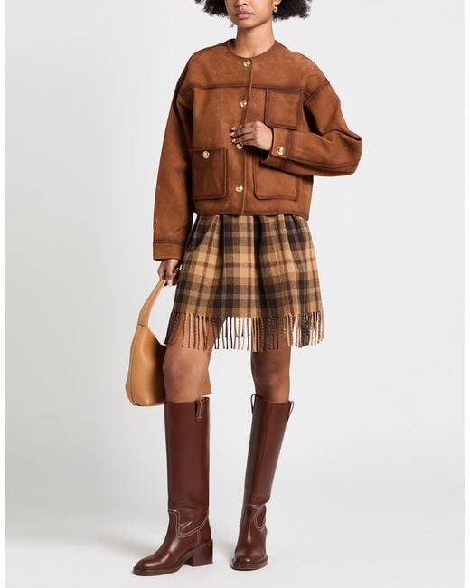 Sandro Brown Jacket Lambskin