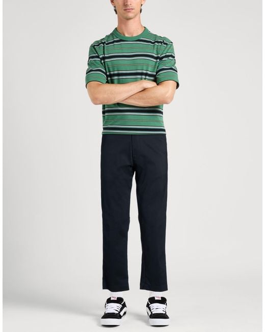 Officina 36 Blue Pants Cotton, Polyamide, Elastane for men