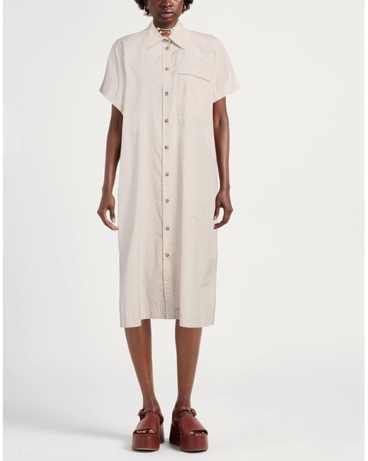 Peserico White Midi Dress Cotton, Polyester