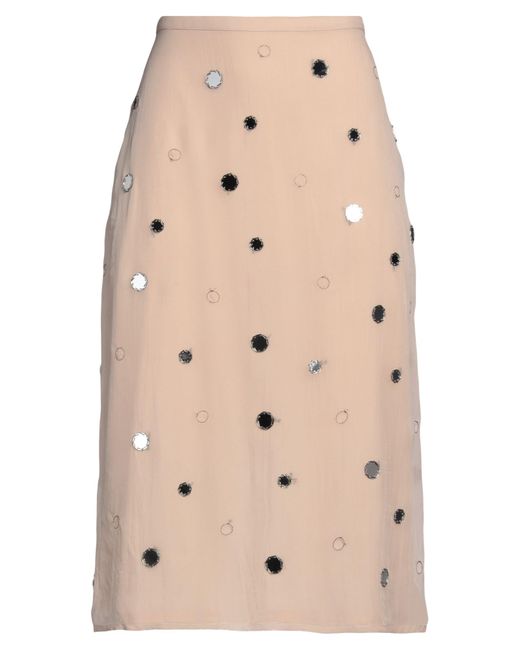 SEVENTY VENEZIA Natural Midi Skirt Polyester