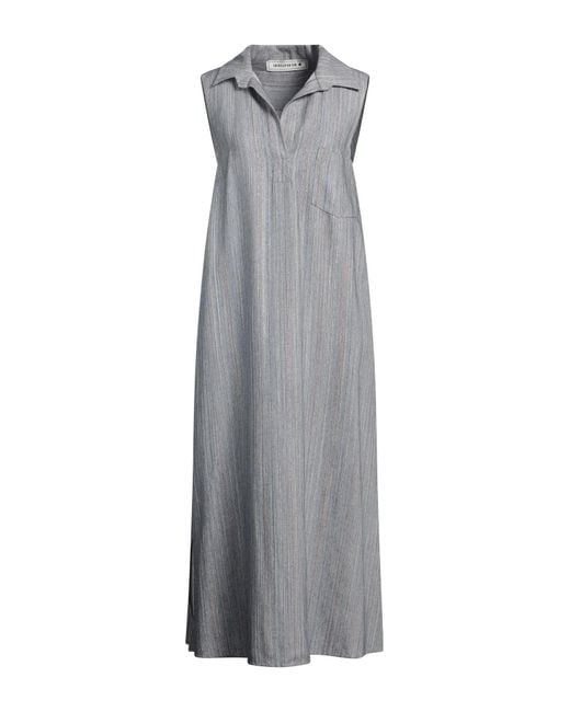 Shirtaporter Gray Maxi Dress Viscose, Cotton, Polyester, Lurex
