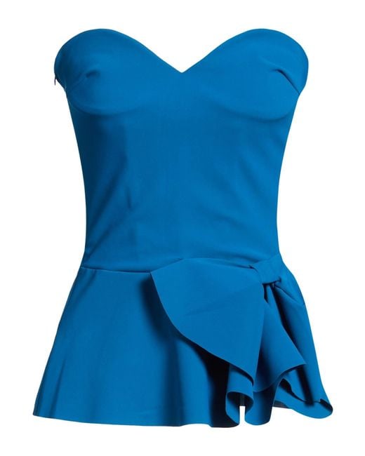La Petite Robe Di Chiara Boni Blue Top Polyamide, Elastane