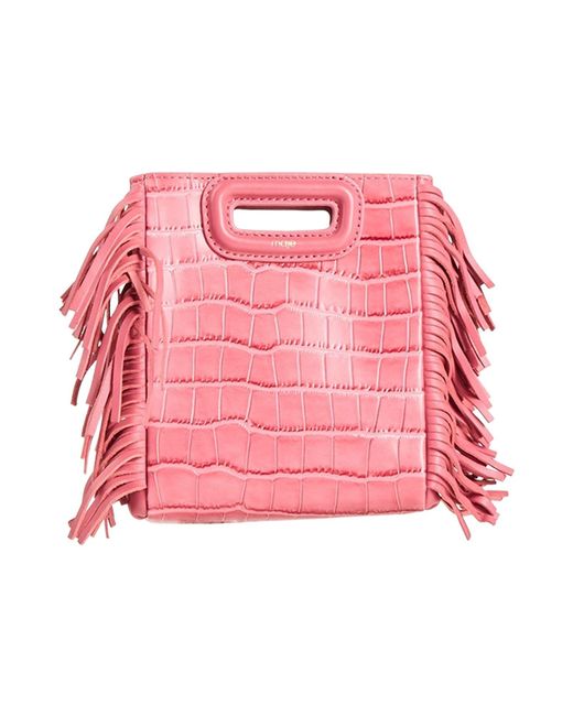 Maje Pink Handbag Cow Leather, Zamak, Sheepskin
