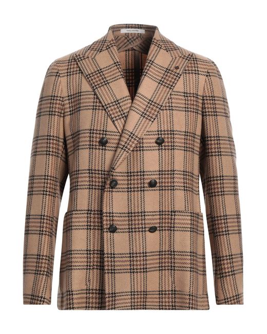 Tagliatore Brown Blazer Virgin Wool, Polyamide for men