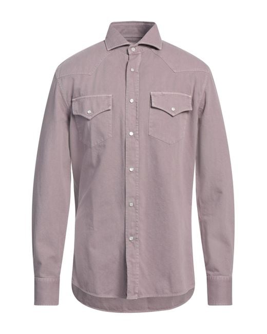 Brunello Cucinelli Purple Denim Outerwear Cotton for men