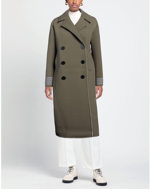 La Fille Des Fleurs Green Overcoat & Trench Coat