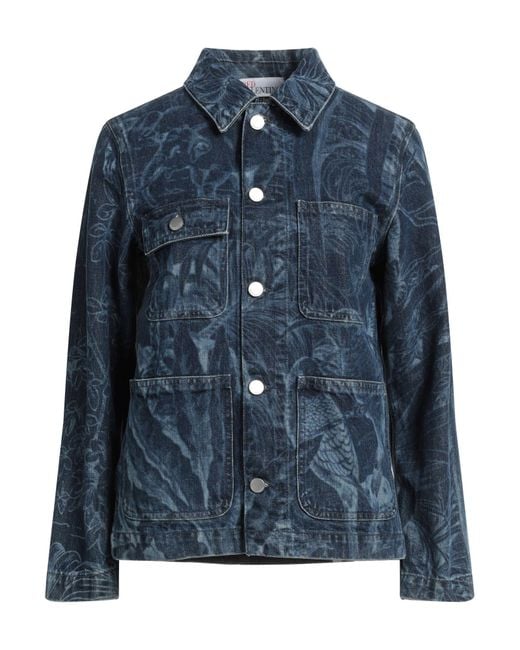 RED Valentino Blue Denim Outerwear