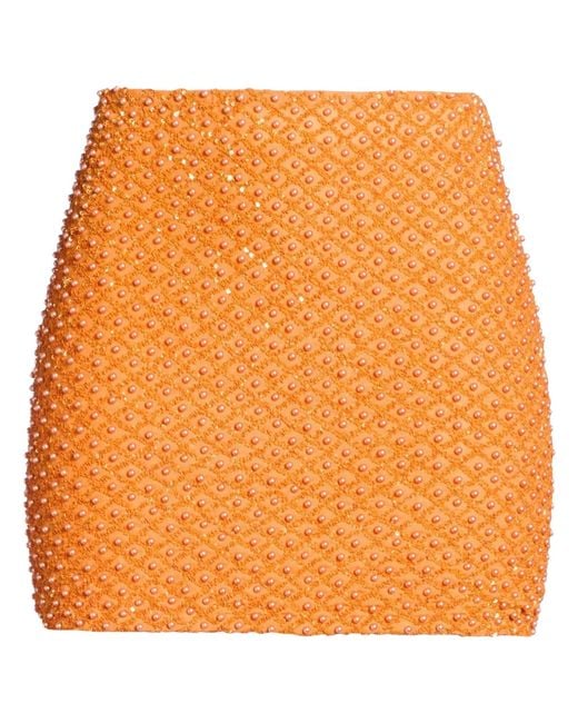 Versace Jeans Couture Orange Mini Skirt Polyamide, Elastane