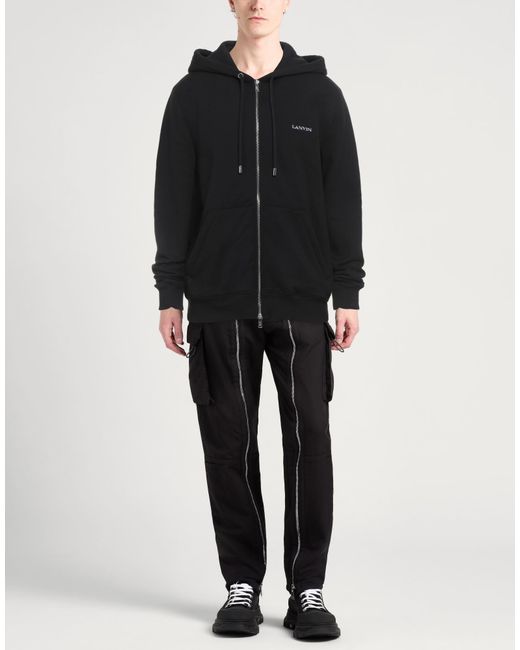 Lanvin Black Sweatshirt Cotton, Elastane, Polyester for men