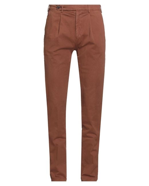 Berwich Brown Pants Cotton, Elastane for men