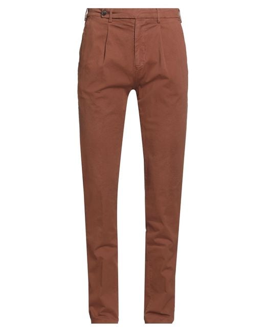 Berwich Brown Pants Cotton, Elastane for men