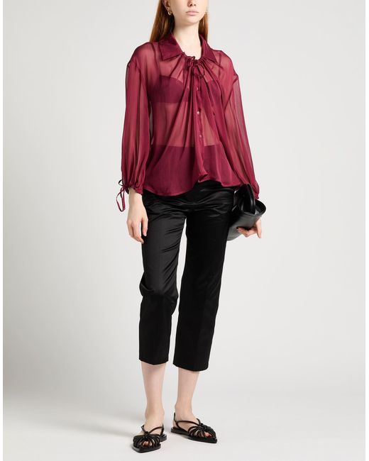 Ballantyne Red Burgundy Shirt Silk