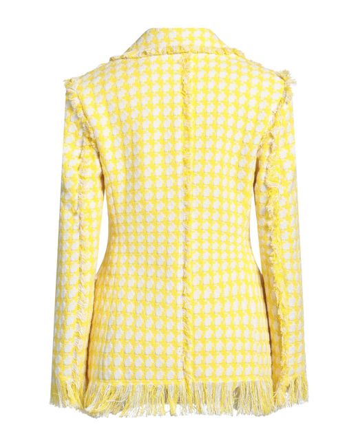 MSGM Yellow Blazer Cotton, Synthetic Fibers, Viscose, Lyocell