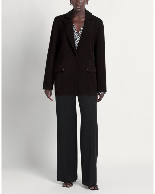 Exte Black Blazer Polyester, Viscose, Elastic Fibres