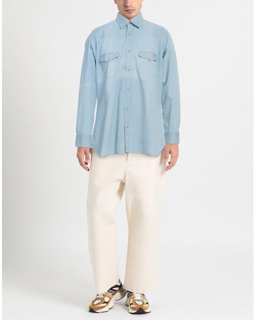 Camisa vaquera Tintoria Mattei 954 de hombre de color Blue