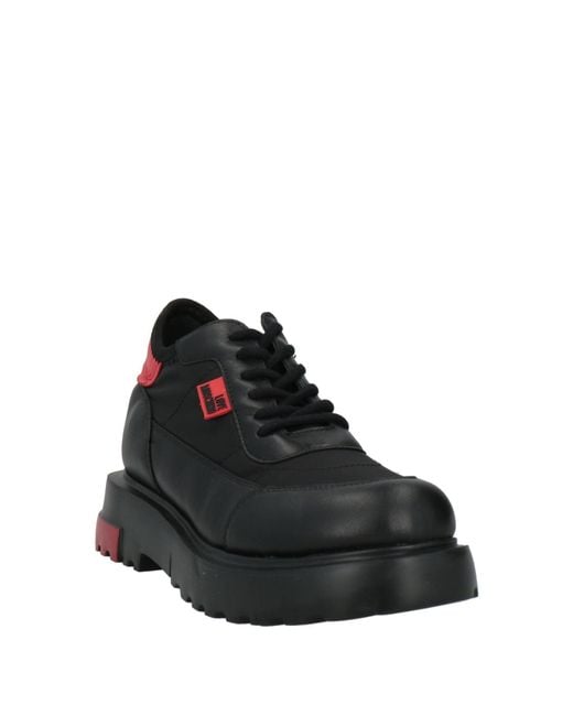Love Moschino Black Sneakers Leather, Textile Fibers