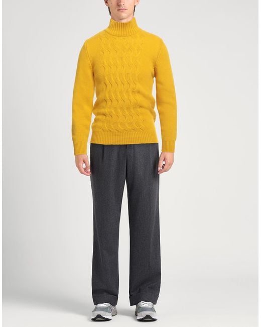 Daniele Alessandrini Yellow Turtleneck Wool, Polyamide for men