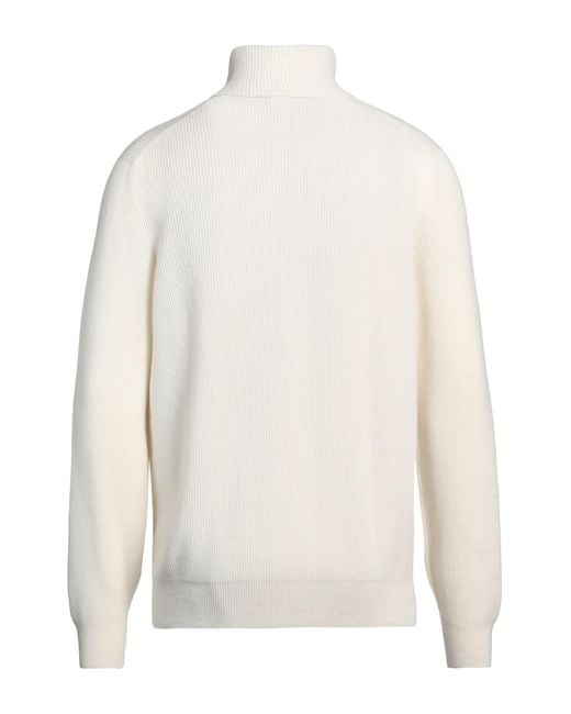 Brunello Cucinelli White Turtleneck Cashmere for men