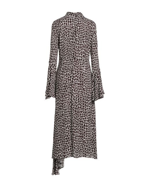 MSGM Brown Maxi Dress Viscose, Polyester