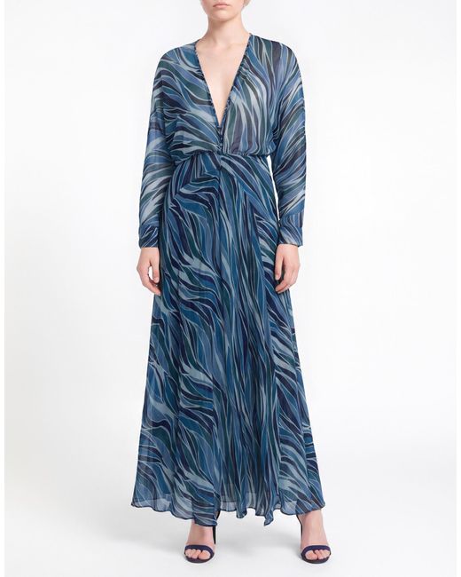 Poupette Blue Maxi Dress Silk