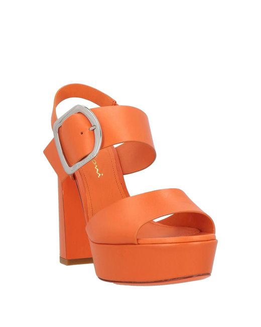 Santoni Orange Sandals Leather